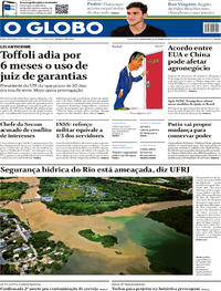 Capa do jornal O Globo 16/01/2020