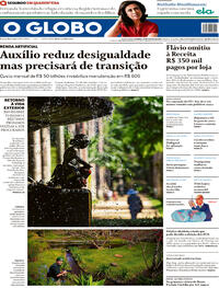Capa do jornal O Globo 16/08/2020