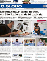 Capa do jornal O Globo 16/11/2020