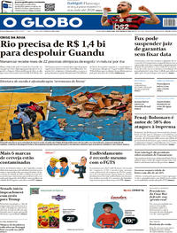 Capa do jornal O Globo 17/01/2020