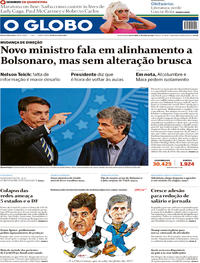 Capa do jornal O Globo 17/04/2020