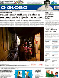 Capa do jornal O Globo 17/05/2020