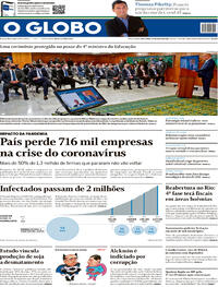 Capa do jornal O Globo 17/07/2020