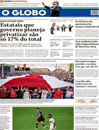 Capa do jornal O Globo 17/08/2020