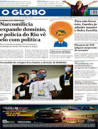 Capa do jornal O Globo 17/10/2020