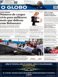 Capa do jornal O Globo 18/07/2020