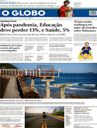 Capa do jornal O Globo 18/08/2020