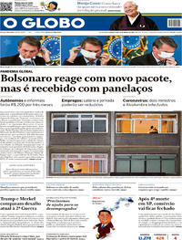 Capa do jornal O Globo 19/03/2020