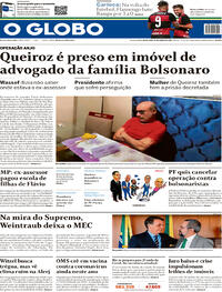 Capa do jornal O Globo 19/06/2020
