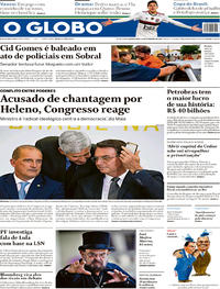 Capa do jornal O Globo 20/02/2020