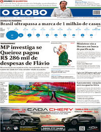 Capa do jornal O Globo 20/06/2020