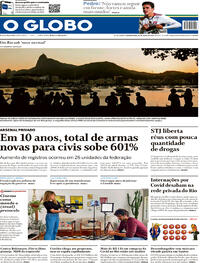 Capa do jornal O Globo 20/07/2020