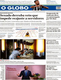 Capa do jornal O Globo 20/08/2020