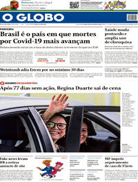 Capa do jornal O Globo 21/05/2020