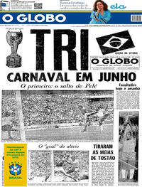 Capa do jornal O Globo 21/06/2020
