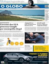 Capa do jornal O Globo 21/10/2020