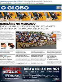 Capa do jornal O Globo 21/11/2020