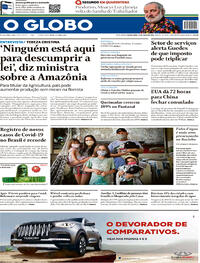 Capa do jornal O Globo 23/07/2020