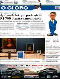 Capa do jornal O Globo 25/06/2020