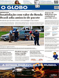 Capa do jornal O Globo 25/08/2020