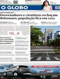 Capa do jornal O Globo 26/03/2020