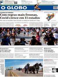 Capa do jornal O Globo 27/07/2020