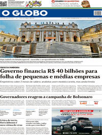 Capa do jornal O Globo 28/03/2020