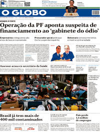 Capa do jornal O Globo 28/05/2020