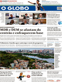Capa do jornal O Globo 28/07/2020