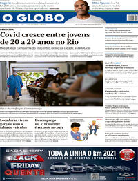 Capa do jornal O Globo 28/11/2020