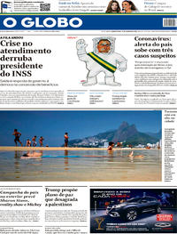 Capa do jornal O Globo 29/01/2020