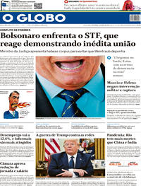 Capa do jornal O Globo 29/05/2020