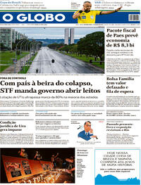 Capa do jornal O Globo 01/03/2021