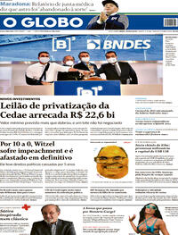 Capa do jornal O Globo 01/05/2021