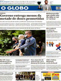 Capa do jornal O Globo 02/04/2021