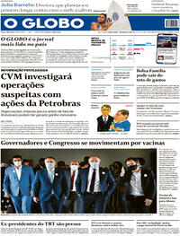 Capa do jornal O Globo 03/03/2021