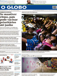 Capa do jornal O Globo 03/05/2021