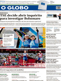 Capa do jornal O Globo 03/08/2021
