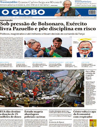 Capa do jornal O Globo 04/06/2021