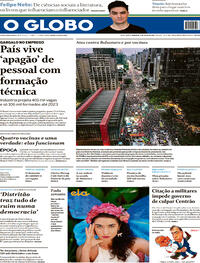 Capa do jornal O Globo 04/07/2021