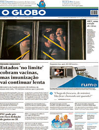 Capa do jornal O Globo 05/03/2021