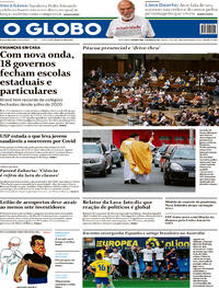 Capa do jornal O Globo 05/04/2021