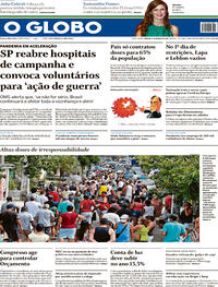 Capa do jornal O Globo 06/03/2021
