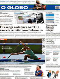 Capa do jornal O Globo 06/08/2021
