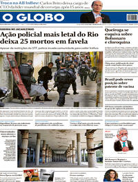 Capa do jornal O Globo 07/05/2021