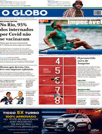 Capa do jornal O Globo 07/08/2021