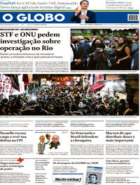 Capa do jornal O Globo 08/05/2021