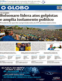 Capa do jornal O Globo 08/09/2021