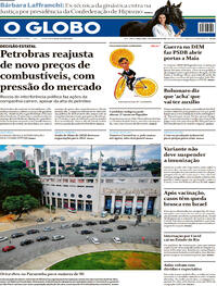 Capa do jornal O Globo 09/02/2021