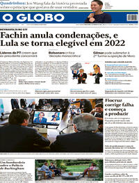 Capa do jornal O Globo 09/03/2021